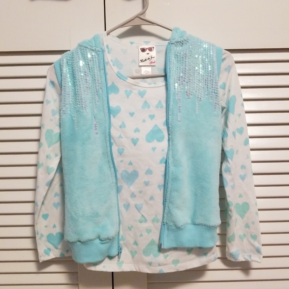 Long sleeve shirt with hooded vest